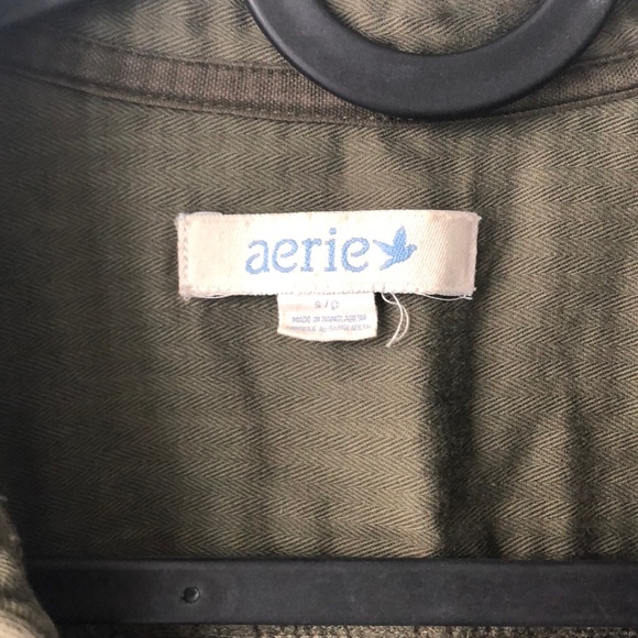 Aerie Khaki Botton Down Shirt - Picture 3 of 4